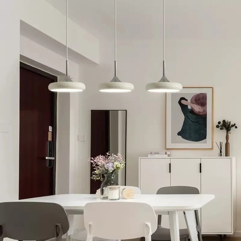 Suspension LED moderne minimaliste en forme de disque blanc