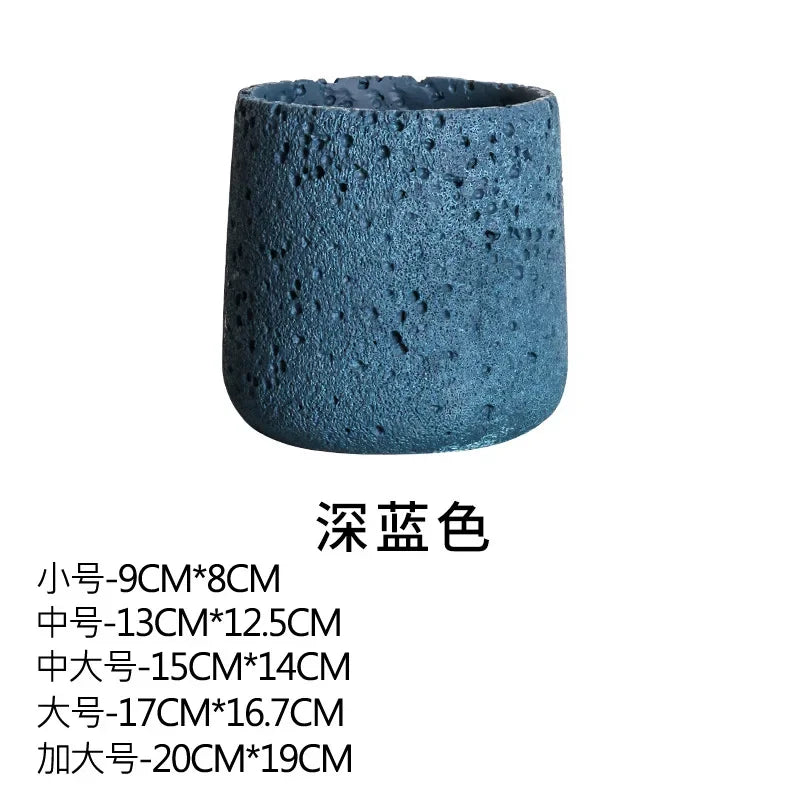 pot de fleurs en ciment style nordique avec plateau décoratif