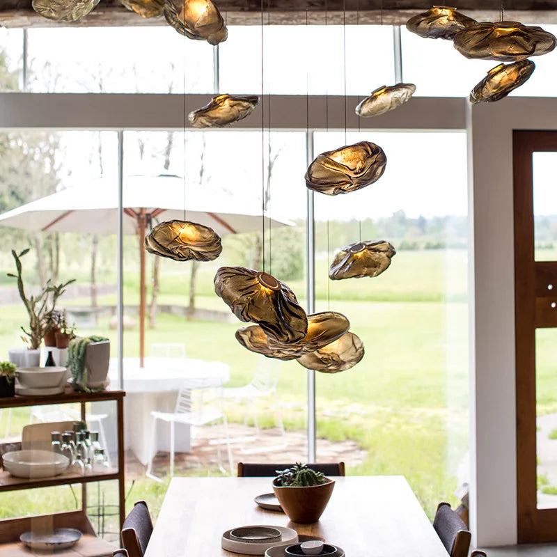 lustre moderne en verre pour restaurant et magasin de vêtements