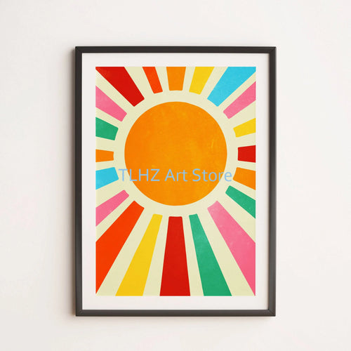 art mural avec citations florales et motifs chiens colorés