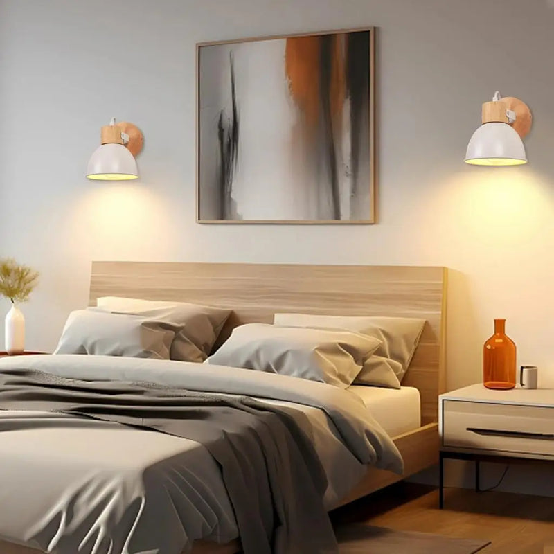 applique murale nordique en bois pour lecture