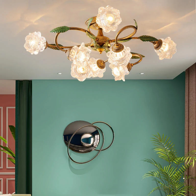 lampe décorative led 6 têtes style rétro américain romantique