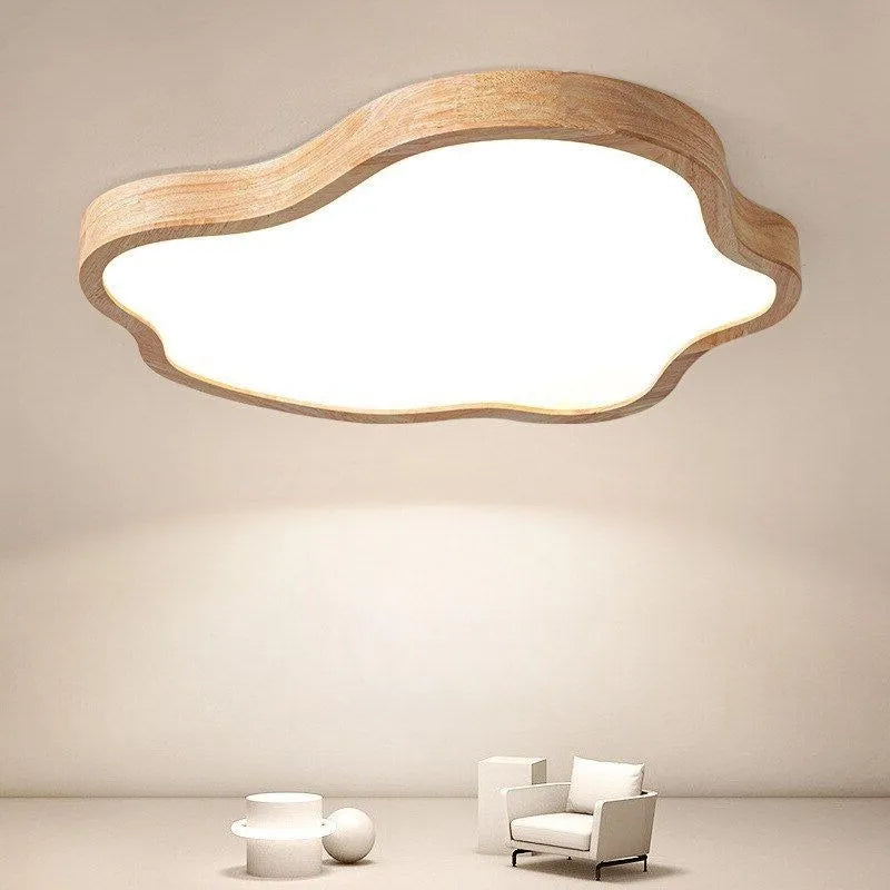 Plafonnier LED en bois au design nordique moderne