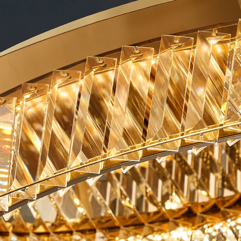 plafonnier rond cristal de luxe led pour décoration intérieure