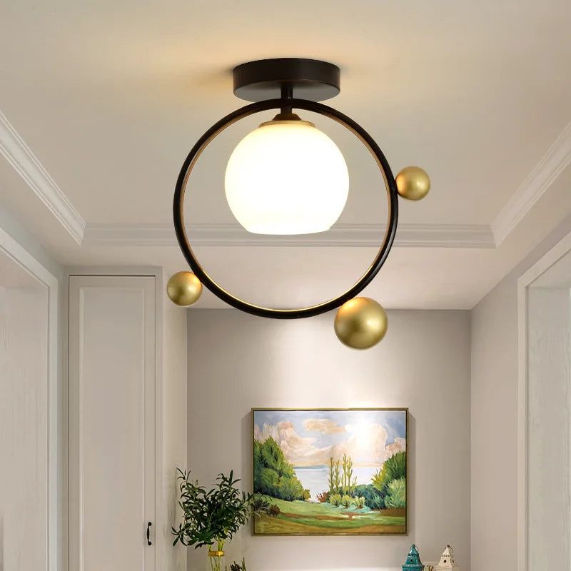 plafonnier nordique en fer style avec décoration oiseau