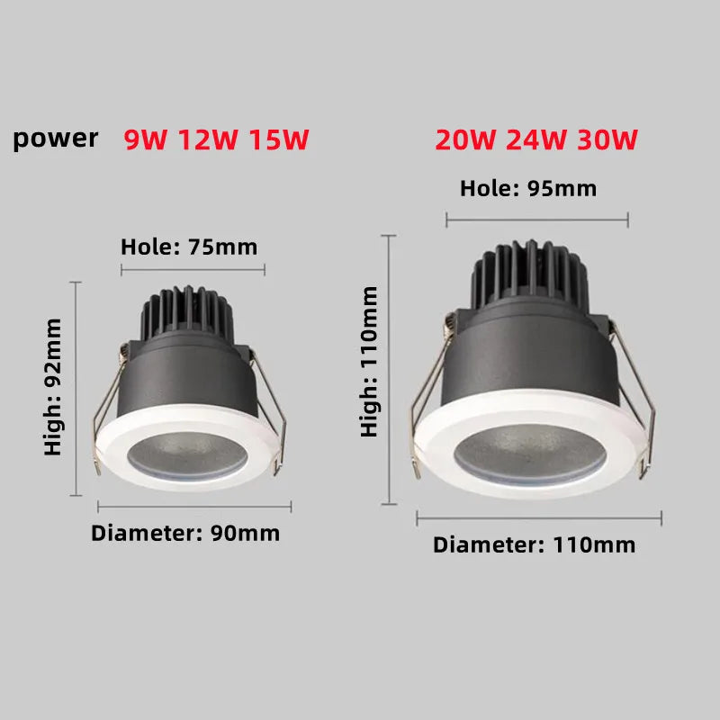 spot led rond étanche en aluminium pour intérieur et extérieur