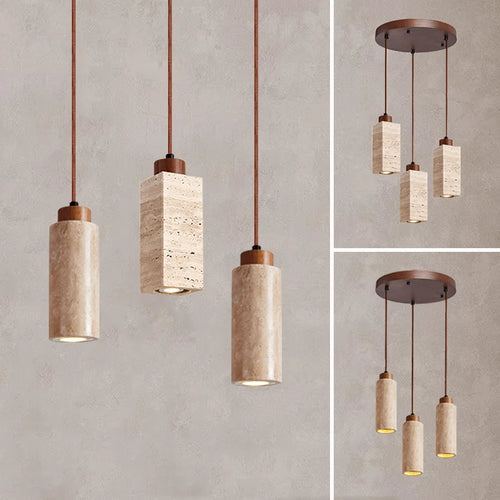ensemble de 3 suspensions wabi sabi naturelles led