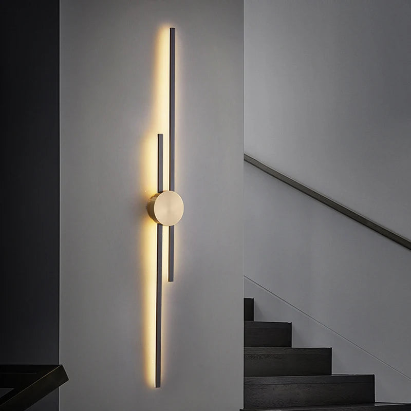 applique murale minimaliste en laiton led atmosphère