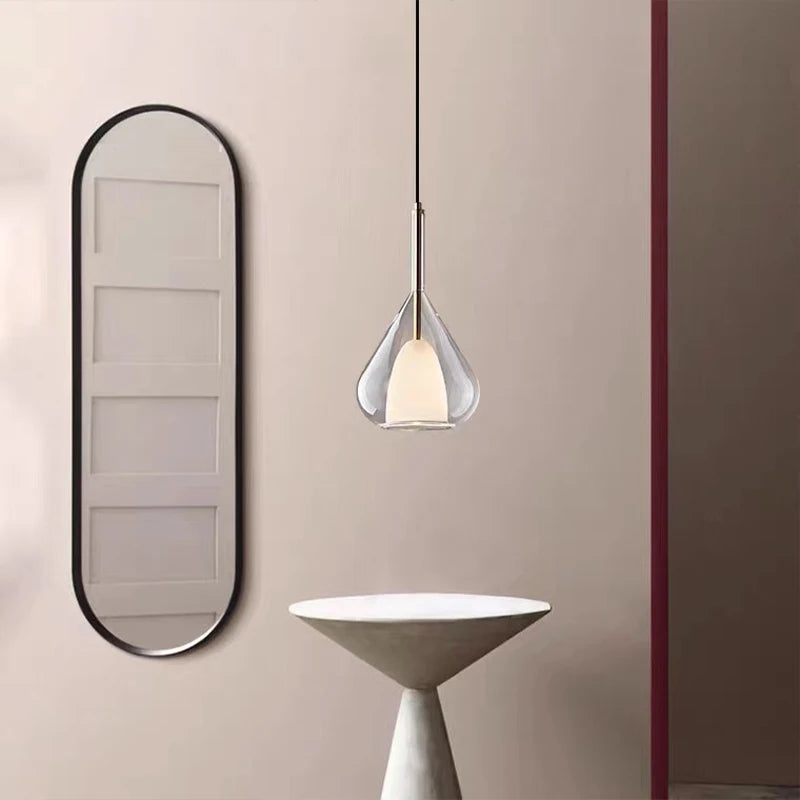 Suspension en verre lustre Led moderne lampe pendante de luxe cuisine salon chambre à côté de la lampe lustre en cristal