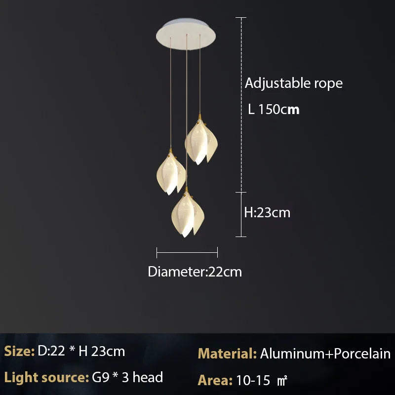 Lustre Magnolia en céramique