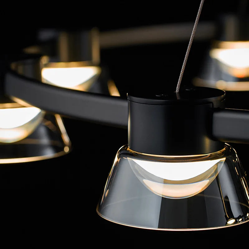 lustre moderne minimaliste led en verre design nordique suspendu