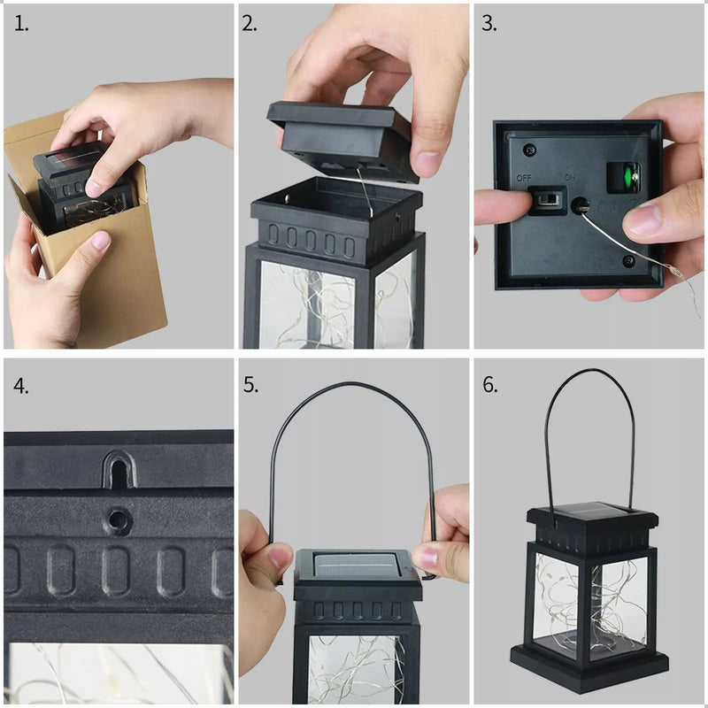 lanterne solaire décorative pour jardin et cour extérieure