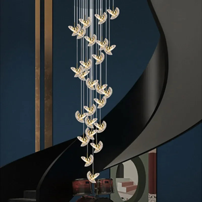 Nordique luxe suspension moderne rotatif lumière chaude plafonniers salon chambre Foyer décoration lampes suspendues