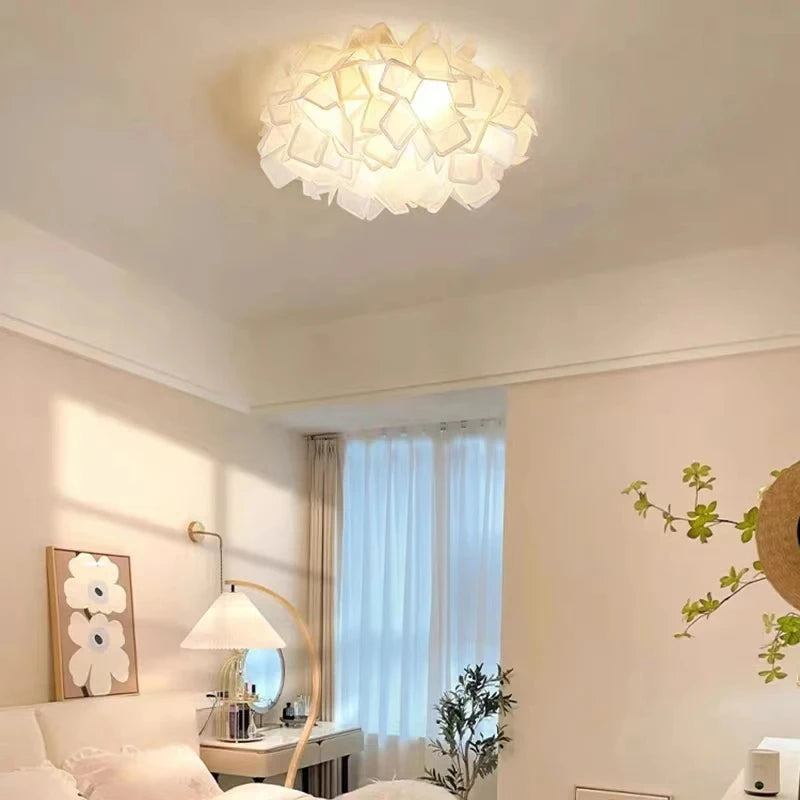 plafonnier led fleur romantique dimmable avec télécommande pvc