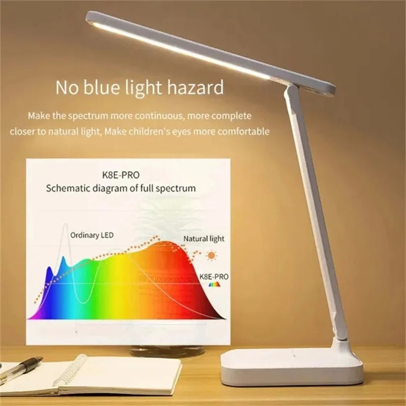 Lampe de Table pliable Led lampe de bureau 3 types réglable en continu tactile chevet lecture Protection des yeux veilleuse USB rechargeable