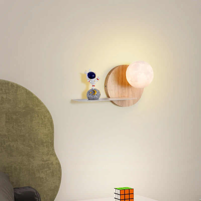 applique murale led moderne créative astronaute pour enfants