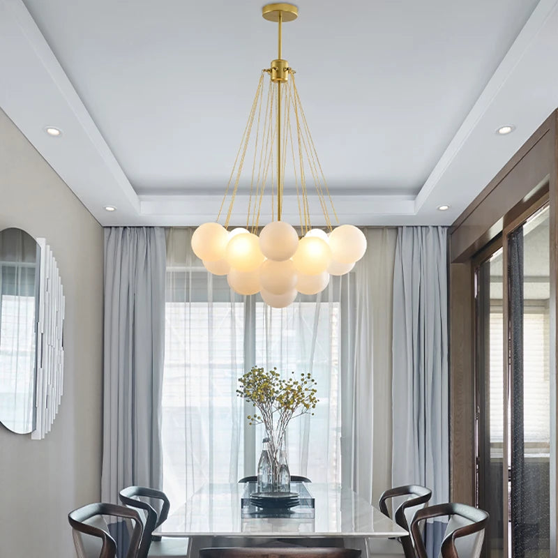 lustre boule de verre moderne led suspension nordique suspendu