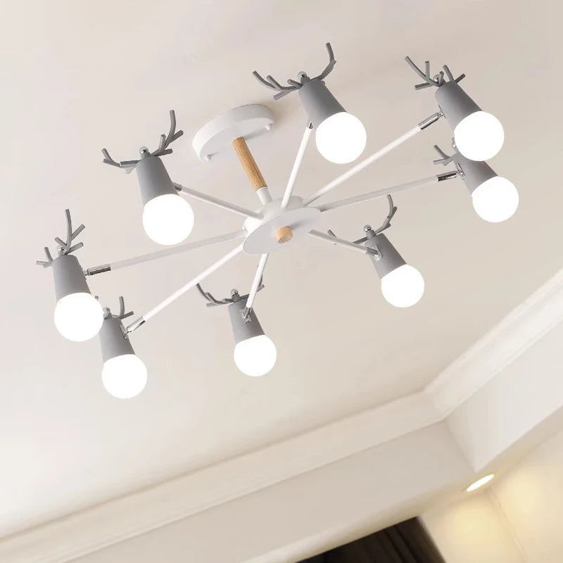 lustre en bois nordique led macaron pour chambre d'enfant