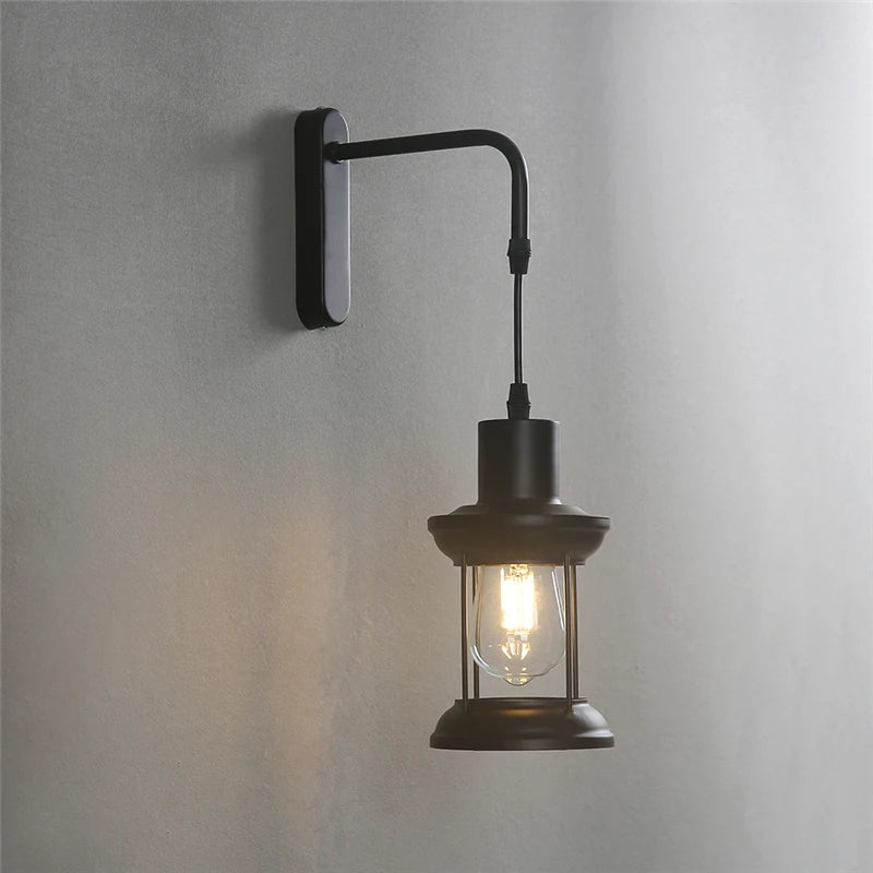 applique murale d'art nordique en fer led rétro pour bar café restaurant