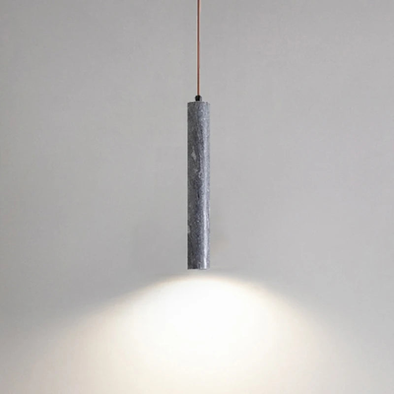 Suspension cylindrique en marbre naturel led minimaliste