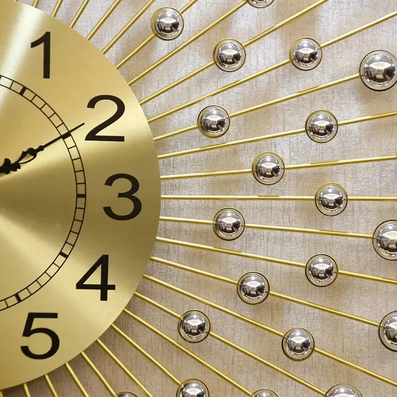horloge murale créative en métal design européen silencieuse