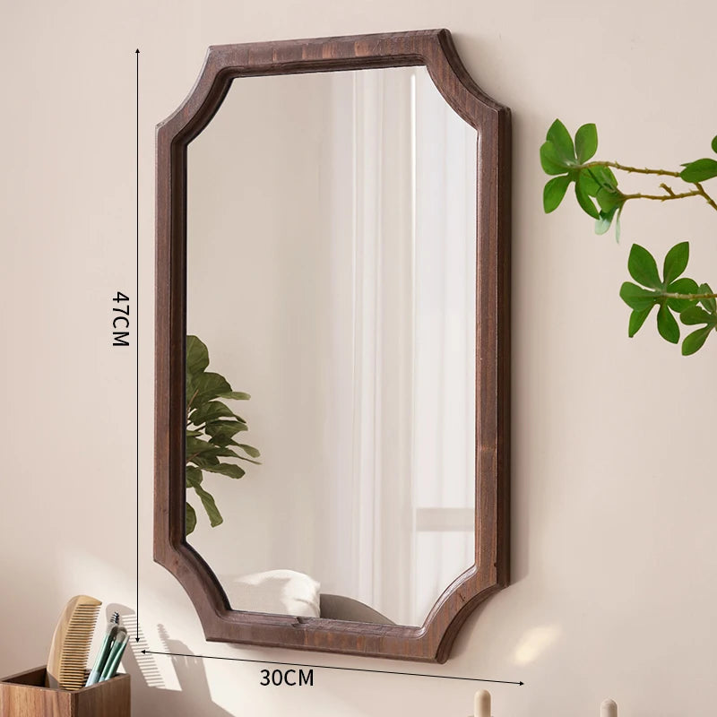 miroir vintage en bois massif miroir maquillage étanche mural antirouille