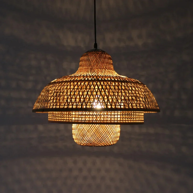 Suspension en Bambou tissage 26/30/50CM à LED