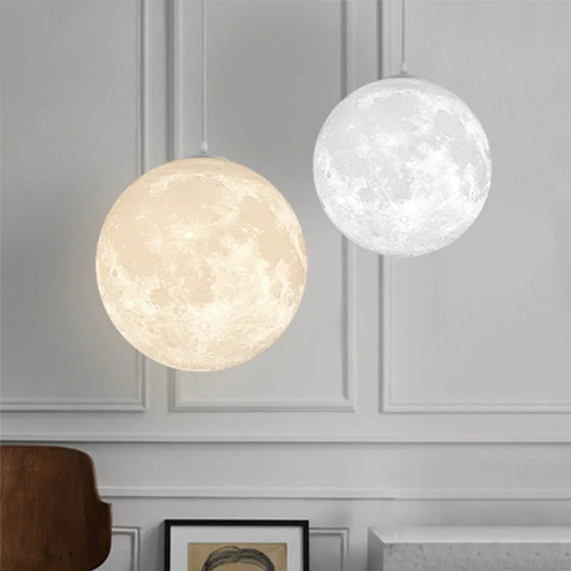 Suspension boule lune imprimée en 3D