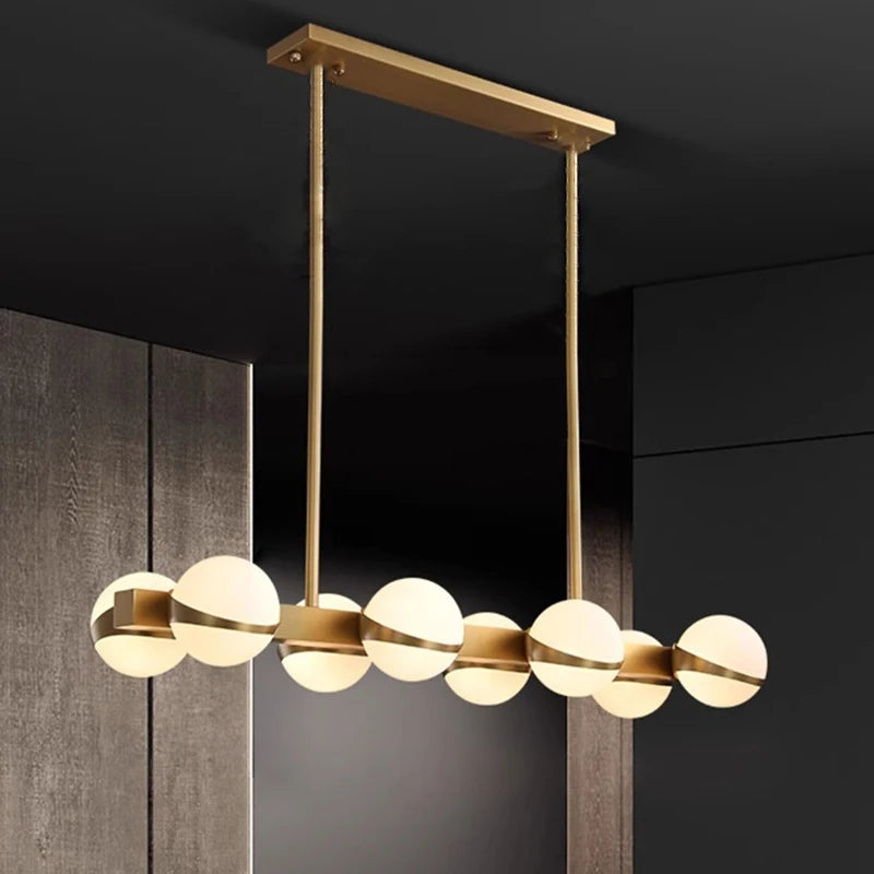 Lustre design rond avec boules LED