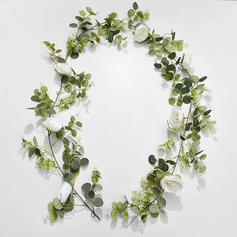 simulation de plante verte roses en soie décoration florale artificielle