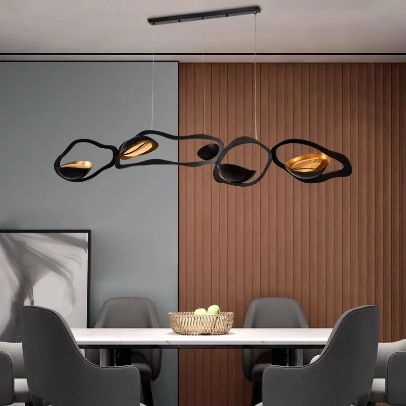 Lustre design noir et cuivré moderne