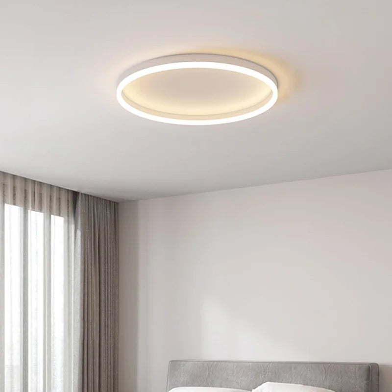 Plafonniers de cercle LED modernes pour salon intérieur luminaire de cuisine lustres de décoration de chambre à coucher en or noir lampes d'étude à gradation