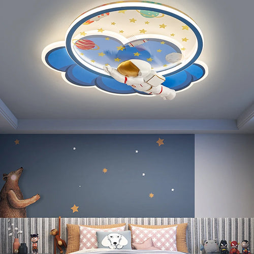 lustre astronaute forme nuage led variateur télécommande protection yeux