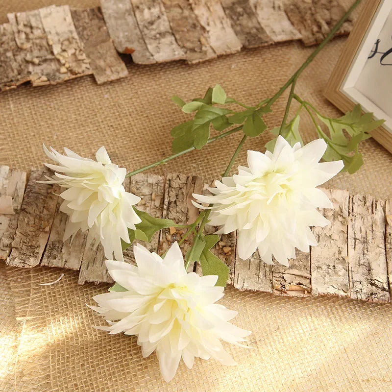 lot de 4 branches de dahlia artificielles en soie décoratives