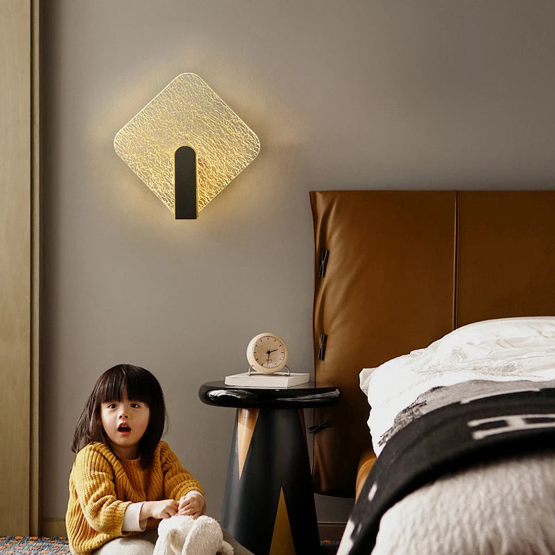 Applique murale nordique de luxe ronde carrée blanche intérieure