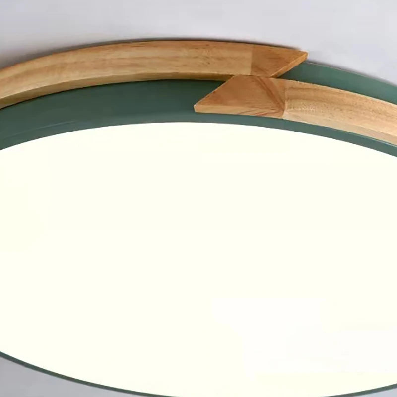 plafonnier led ultra-mince à intensité variable en bois