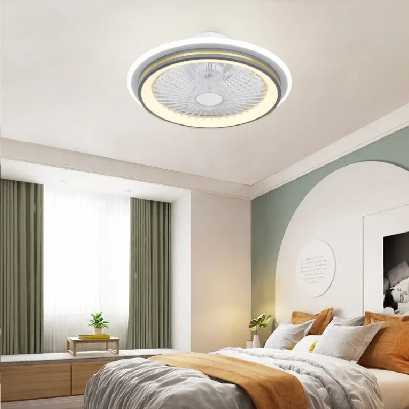 plafonnier moderne silencieux avec ventilateur et lumière télécommandé