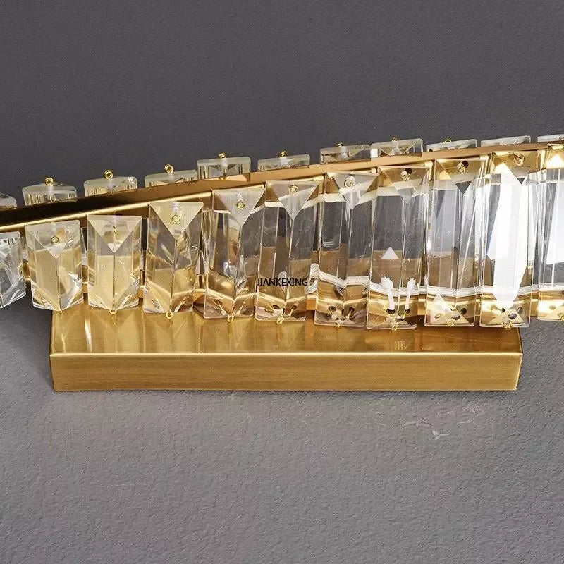 Creative and Personalized Long Crystal Light,Walkway Bedroom TV Background Wall Lamp Luxury Simple LED Suspension Lamps