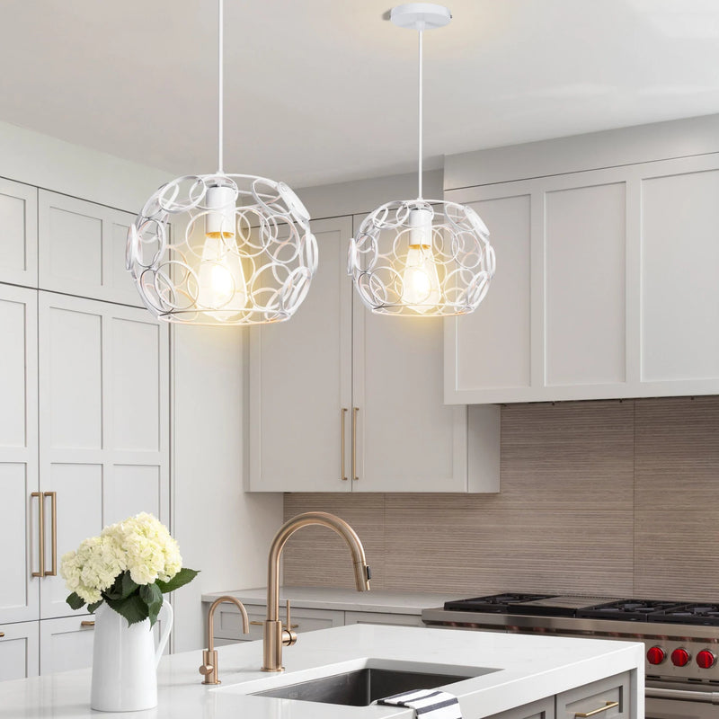 lustre industriel rétro en fer avec lumière led moderne