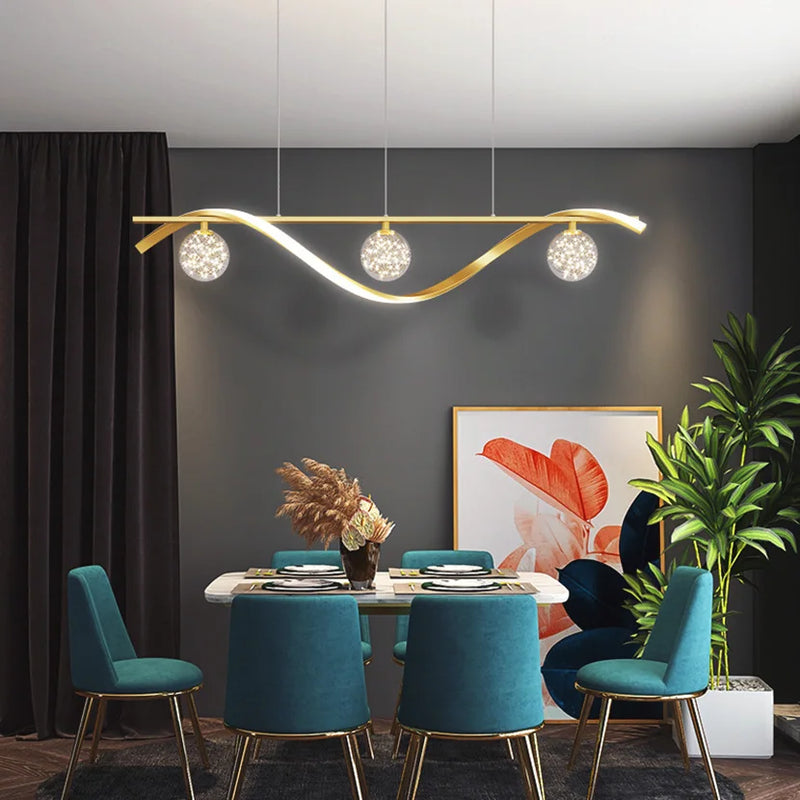 lustre sandyha led étoiles en boule de verre clair suspendue