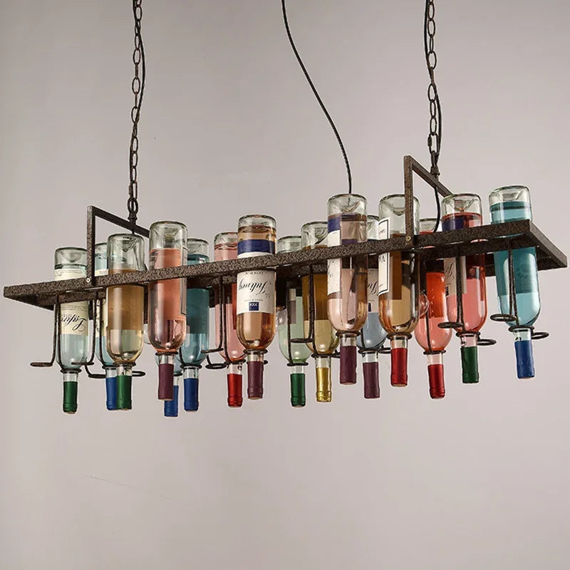 lustre industriel vintage nordique créatif pour bouteille de vin