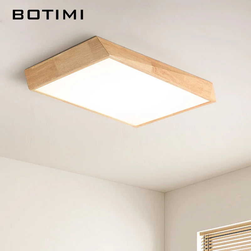 botimi bois massif led plafonnier moderne nordique monté éclairage