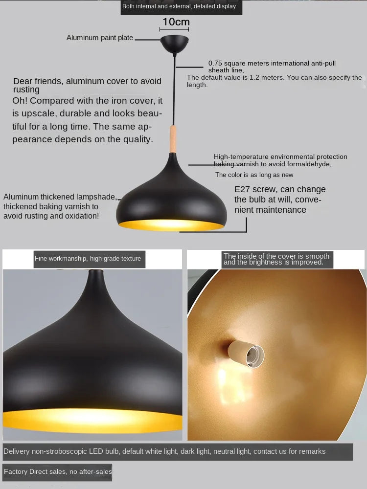 lustre led créatif style industriel rétro pour restaurant
