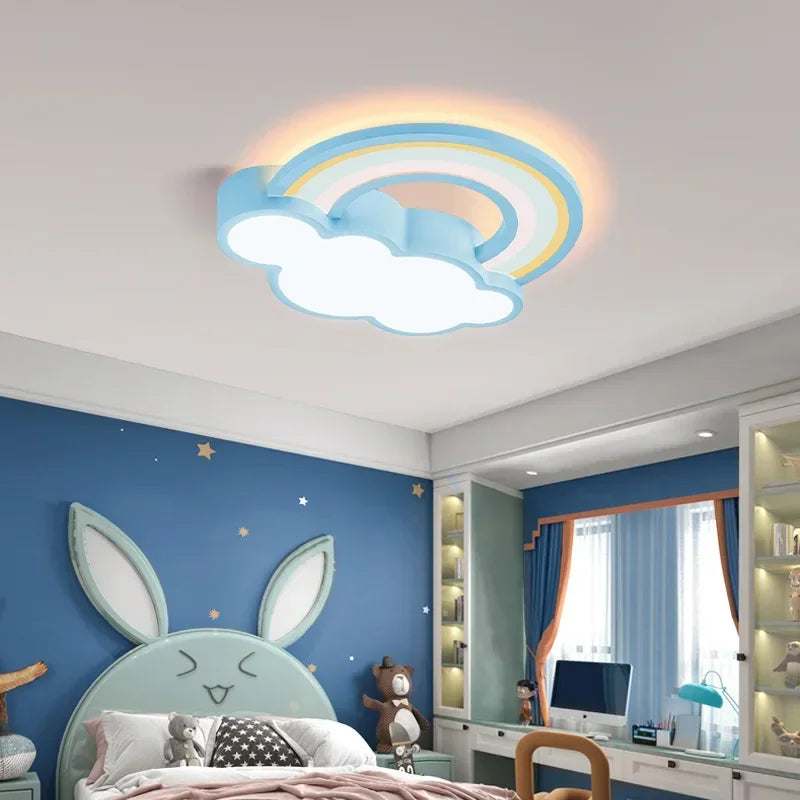 plafonnier led moderne nordique en forme de nuage arc-en-ciel