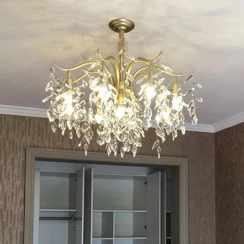 lustre nordique led en cristal de luxe décoration