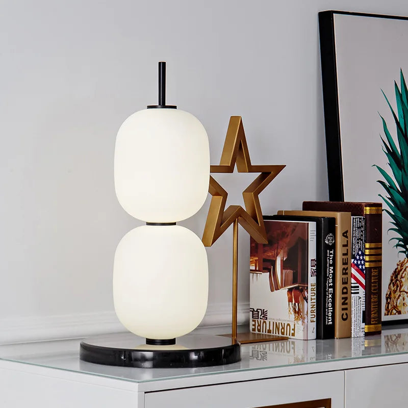 Mainkai lampadaire Nordic Gourde String Lampadaire pour Salon Chambre Étude Abat-Jour en Verre Blanc Lampadaire Design