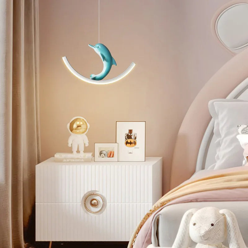 suspension led enfant chambre dauphin ours