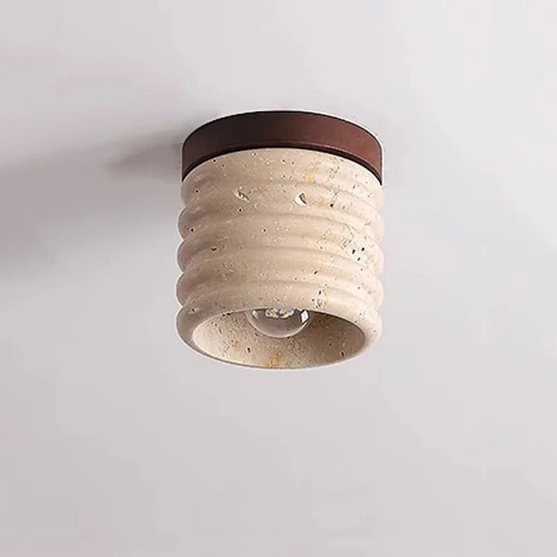 plafonnier en travertin wabi sabi pour hôtel restaurant