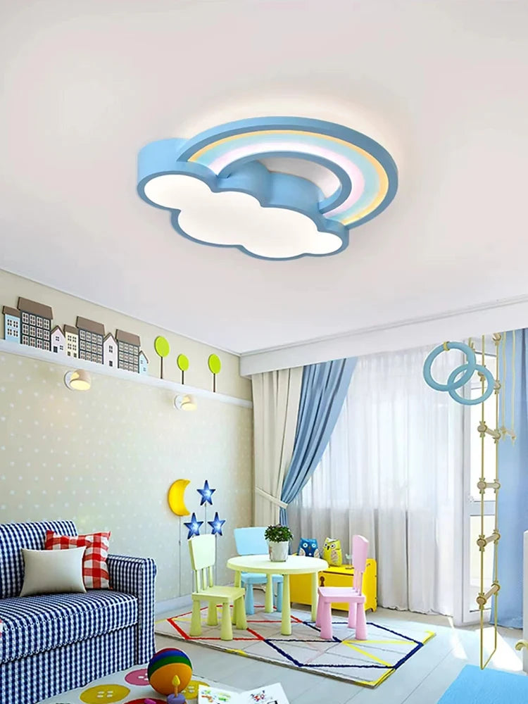 plafonnier dessin animé nuages arc-en-ciel pour enfants garçon fille