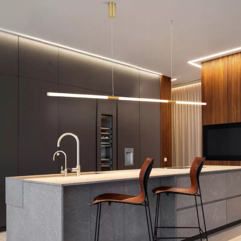 Suspension Led lumière cuisine éclairage lustres modernes pour salle à manger Table à manger suspension Led lampe Bronze Lustre App/télécommande